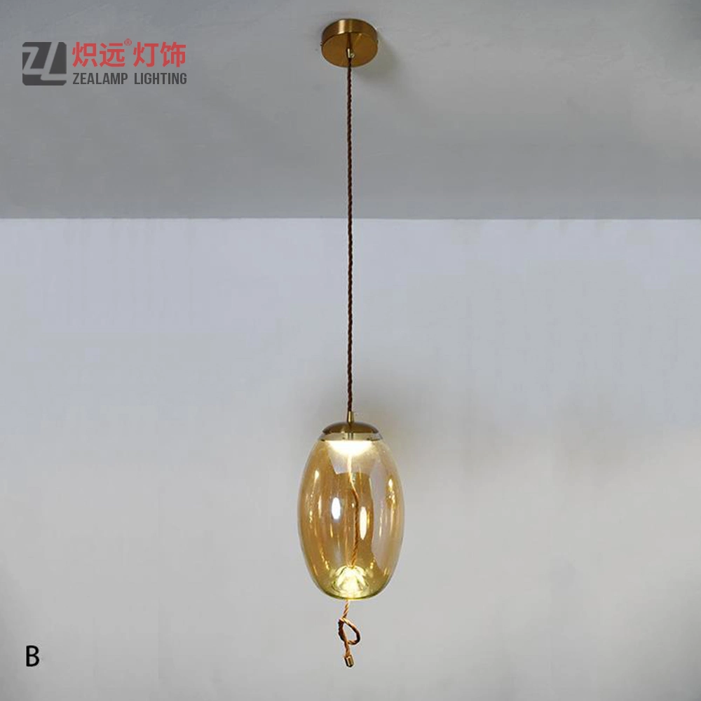 Modern Ballroom Single Glass Ball Hanging Pendant Light