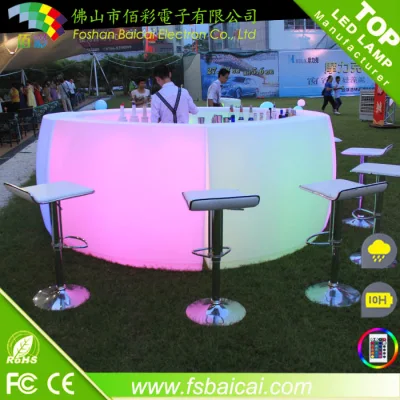 Moderno bancone bar illuminato a LED ricaricabile e cambia colore in plastica