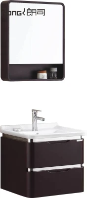 Mobile da bagno in legno con specchio a LED dal design moderno e di lusso