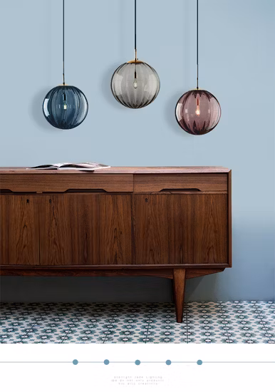 Moderna lampada a sospensione a LED, luci a sospensione nordiche, apparecchio di illuminazione con sfera di vetro (WH-GP-43)