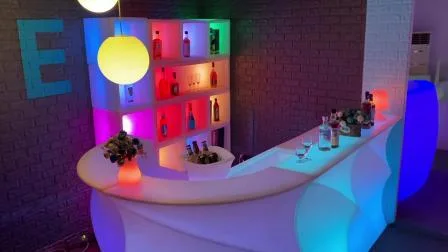Tavolino bar in plastica led, bar ricaricabile, bancone luminoso