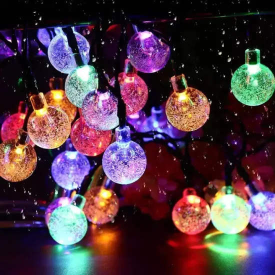 Stringa luminosa a sfera di cristallo solare da 30 LED per decorazione di patio/giardino/festa/matrimonio